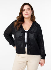 Zizzi Mesha Cardigan in Black