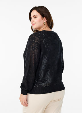 Zizzi Mesha Cardigan in Black