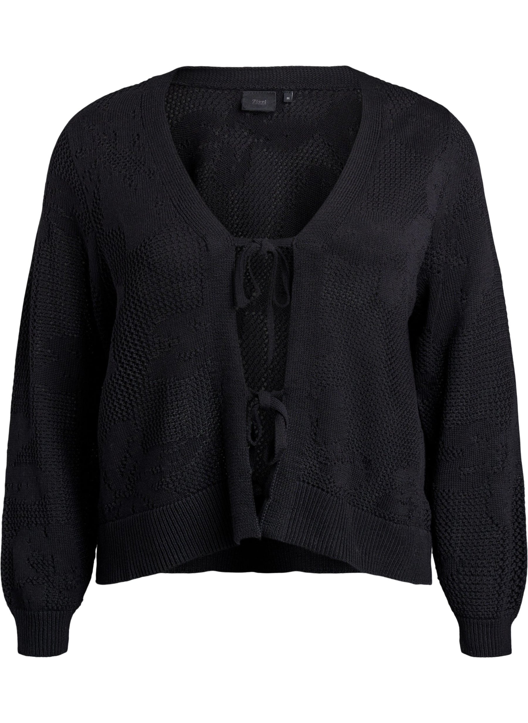 Zizzi Mesha Cardigan in Black