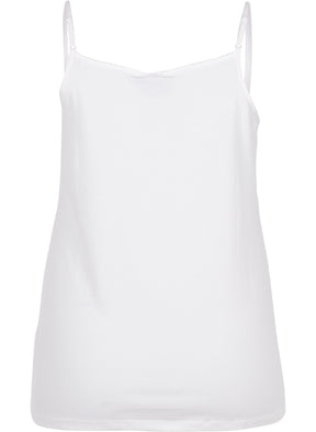 Zizzi Strap Top in White