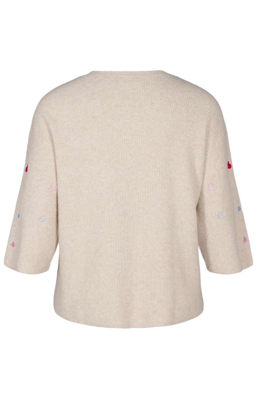 Zizzi Sunny Heart Knit Top in Beige