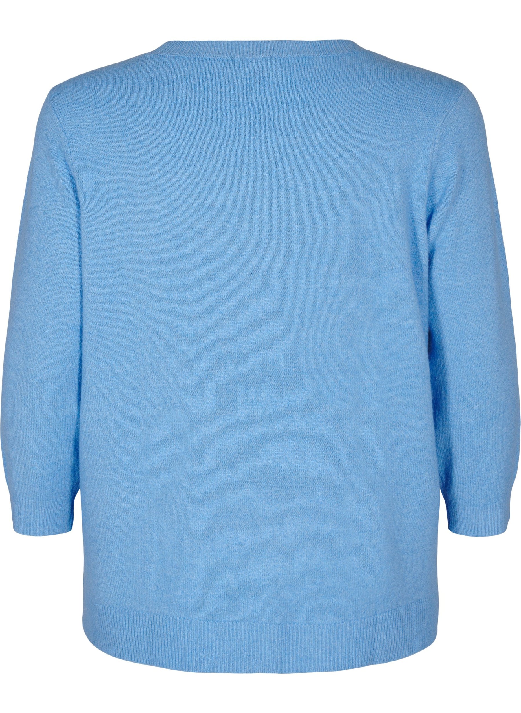 Zizzi Sunny Rose Knit Top in Blue