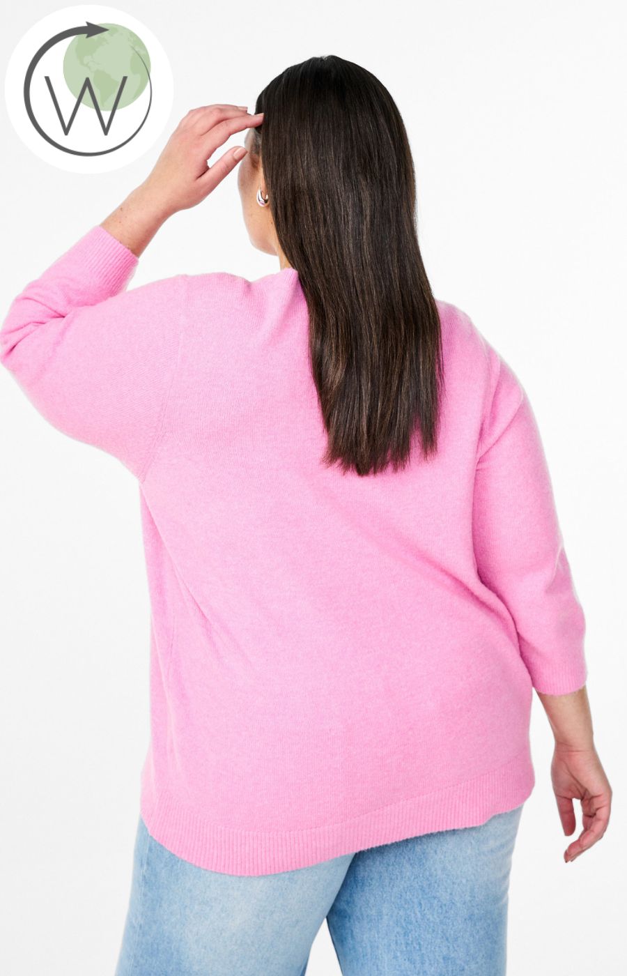 Zizzi Sunny Rose Knit Top in Pink