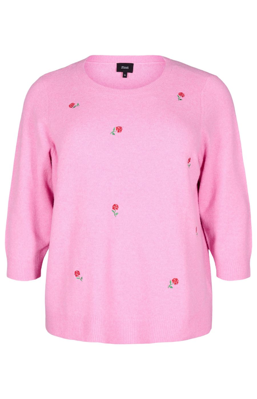 Zizzi Sunny Rose Knit Top in Pink