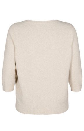 Zizzi Sunny Tulip Knit Top in Beige