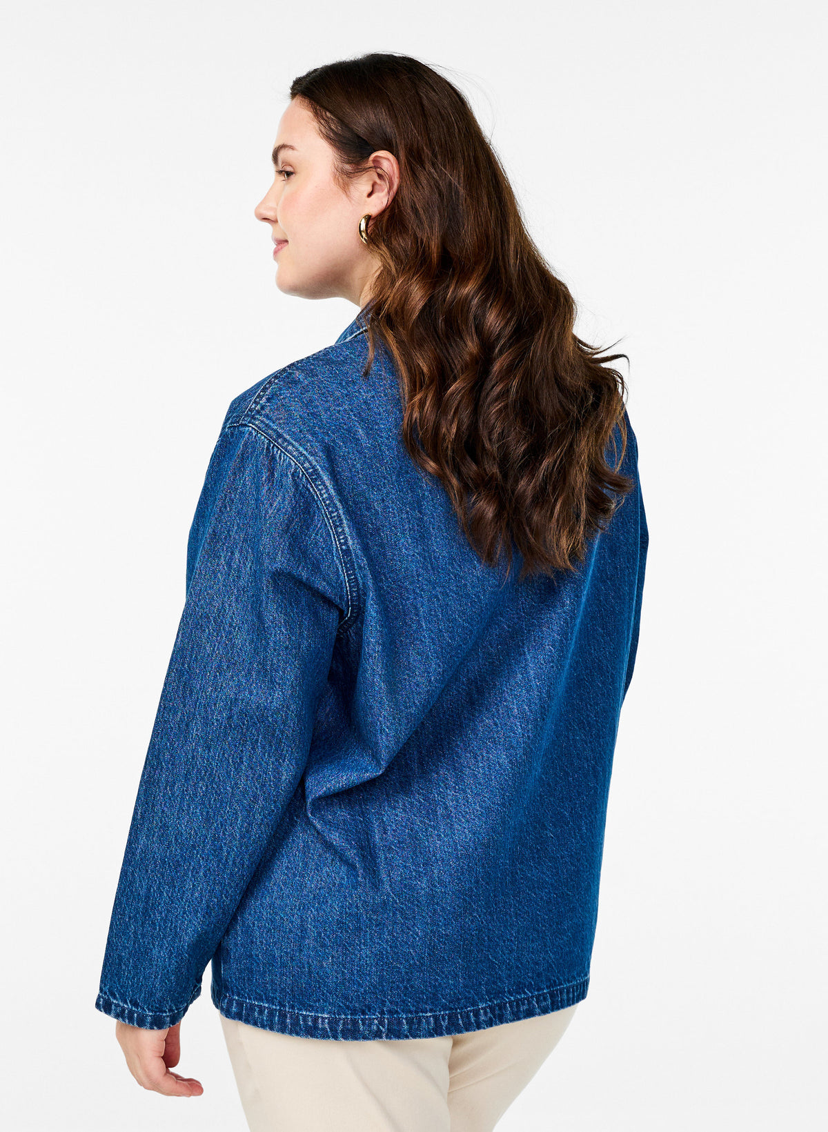 Zizzi Tami Denim Jacket in Blue