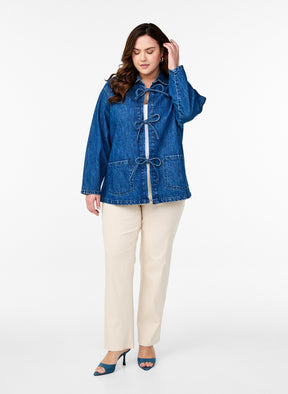 Zizzi Tami Denim Jacket in Blue