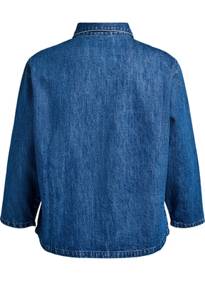 Zizzi Tami Denim Jacket in Blue