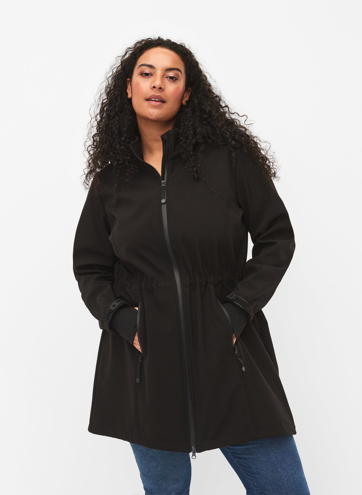 Zizzi Waterproof Coat in Black