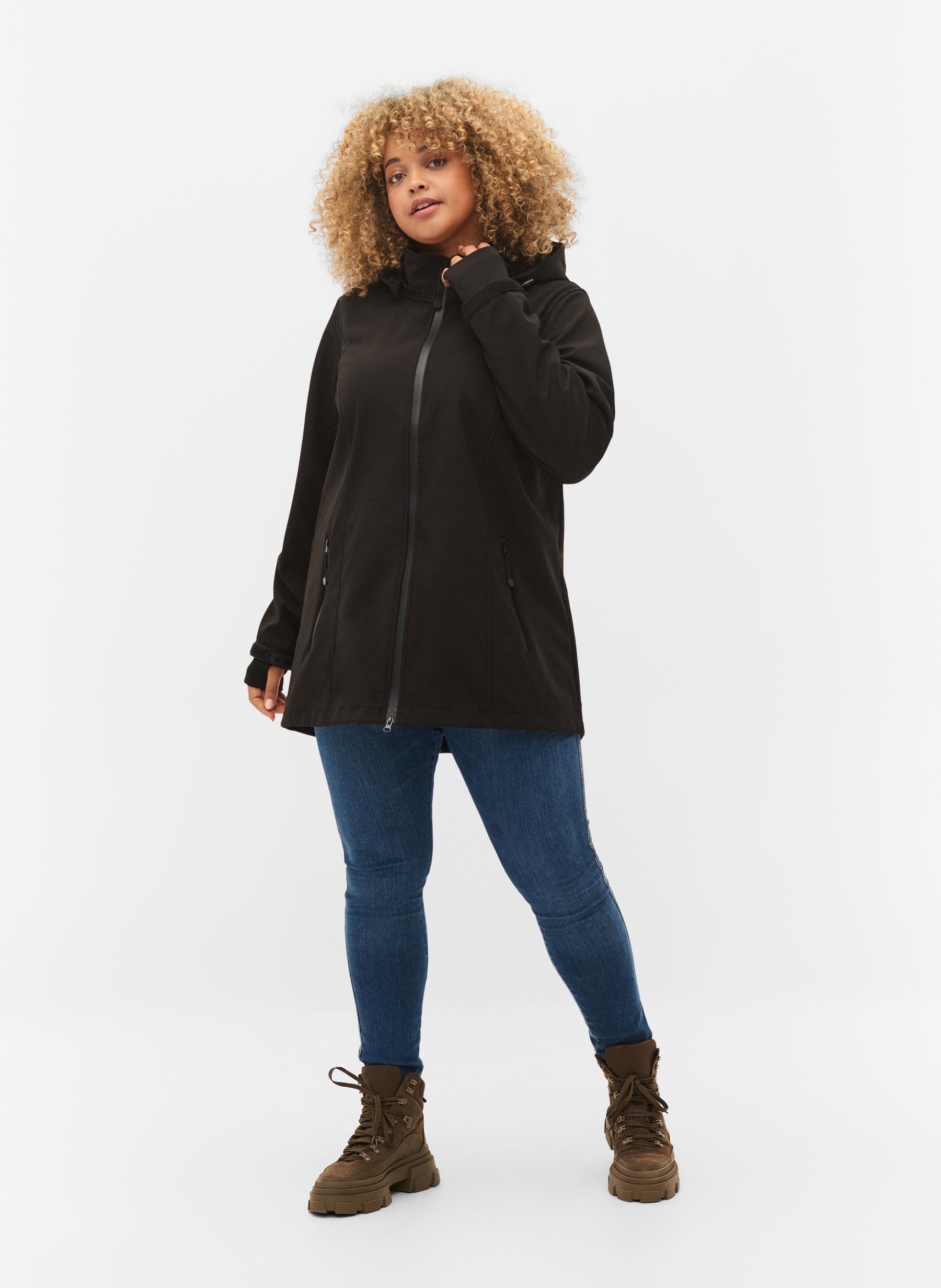 Zizzi Waterproof Jacket in Black