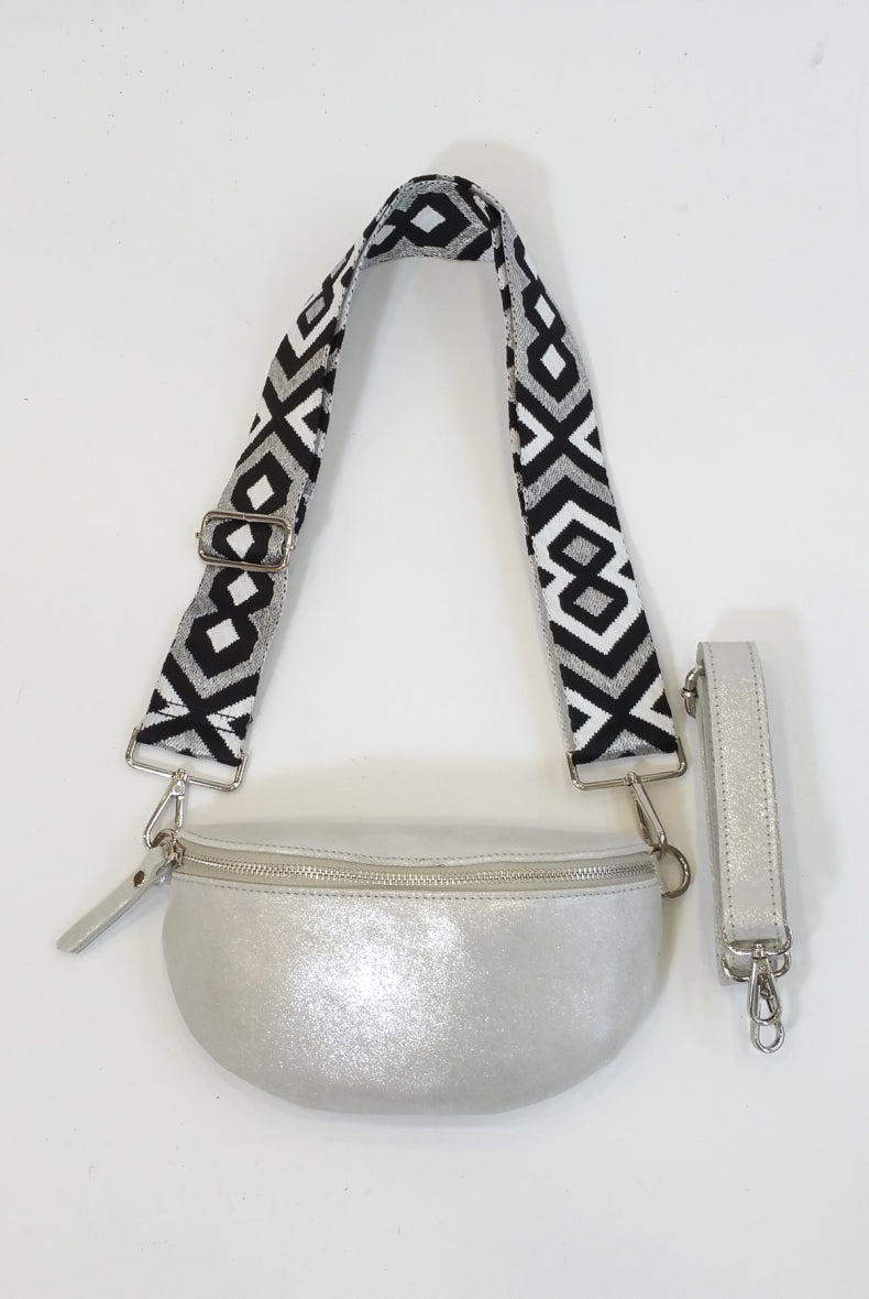 Sabrina Sparkle Cross Body Bag in Silver