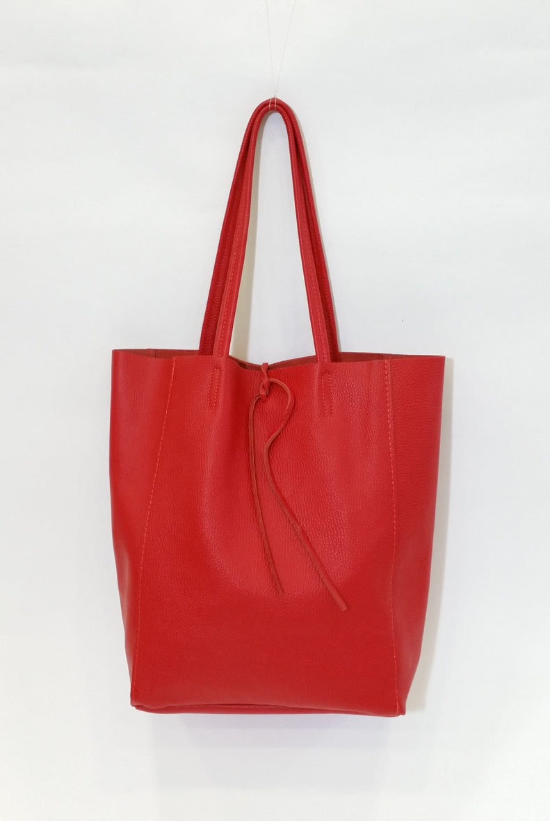 Liz Leather Tote Bag Red