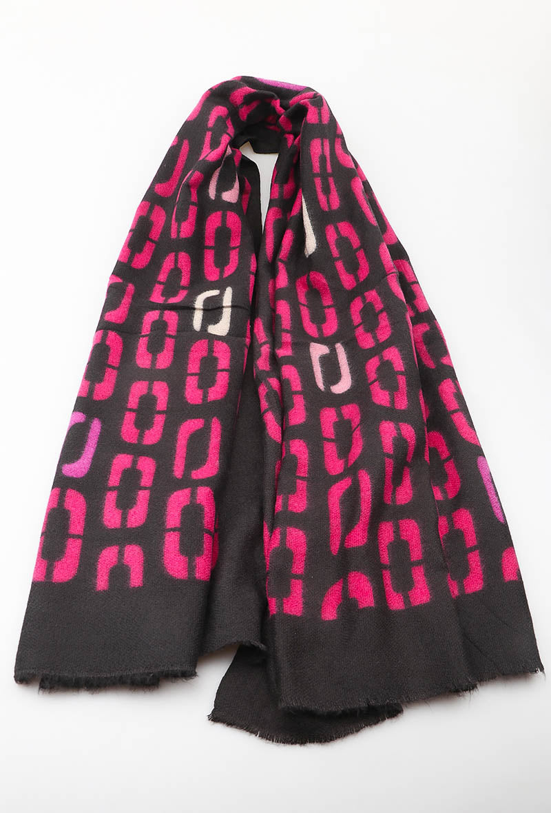 Shannon Scarf in Black and Fuchsia