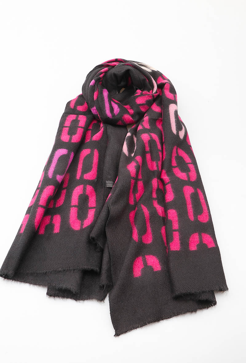 Shannon Scarf in Black and Fuchsia