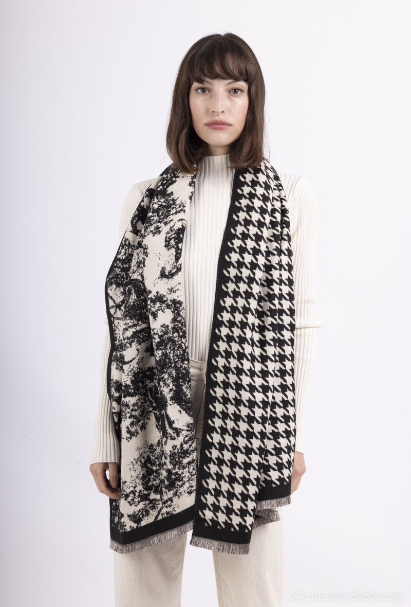 Bronagh Scarf in Black/Beige