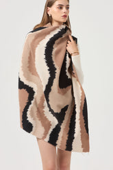 Grace Scarf in Taupe and Black Print