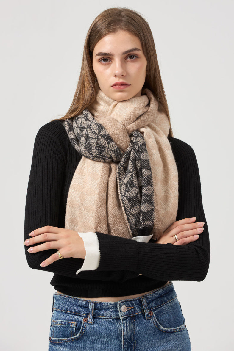 Marina Scarf in Tan/Cream