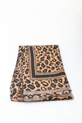 Cara Scarf in Camel Leopard