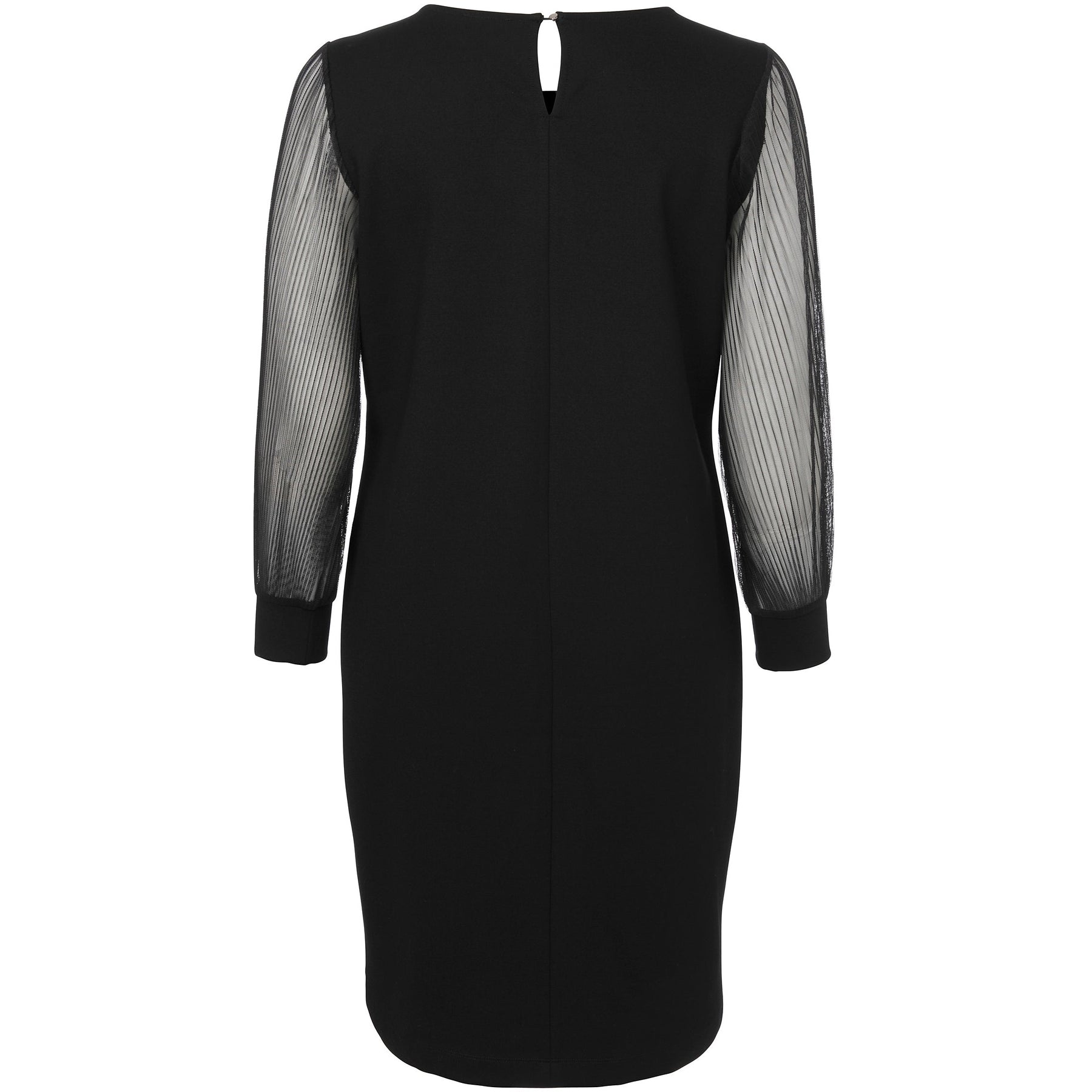 Via Appia Due Black Dress with Sheer Sleeves