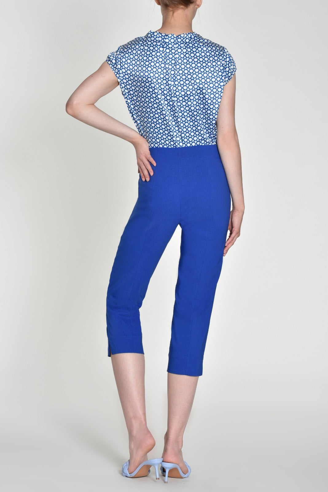 Robell Crop Trousers Blue  Plus Size Clothing  Wardrobeplusie